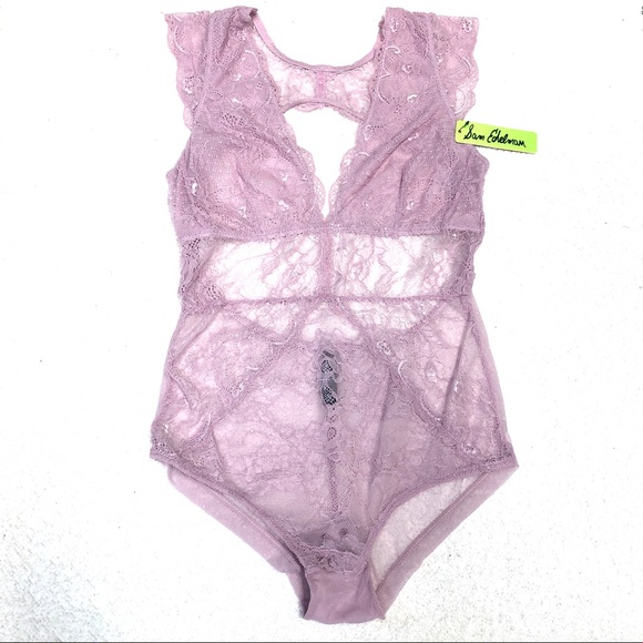 Sam Edelman Dawn Pink Lace Bodysuit M - Picture 8 of 13